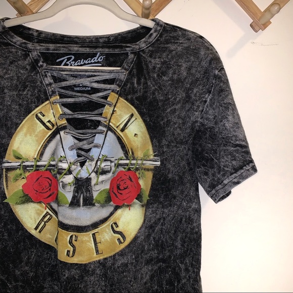 guns n roses lace up shirt